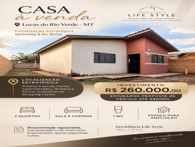 Casa para Venda, em Lucas do Rio Verde, bairro Vida Nova, 2 dormit�rios, 1 banheiro, 1 vaga